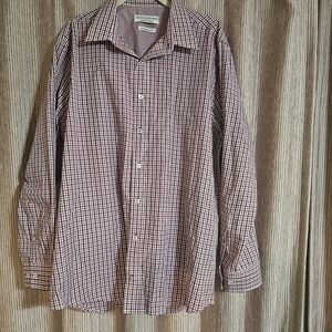Men’s Size XL Nick Graham Everywhere Stretch Modern Fit Button Up Shirt -Maroon